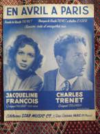 PARTITION - EN AVRIL A PARIS - PAROLES ET MUSIQUE : CHARLES TRENET - 1953 - Canto (solo)