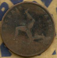 ISLE OF MAN 1/2 PENNY 3-LEGS EMBLEM FRONT QV HEAD BACK 1839 KM? VG+ SCARCE READ DESCRIPTION CAREFULLY !!! - Île De  Man