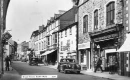 Builth Wells Broad Street Cars Old Real Photo Postcard - Other & Unclassified