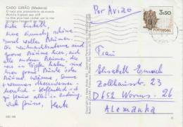 Portugal 1974 Picture Postcard From Funchal (Madeira Island) To Germany Franked With 3,50 E. Window Of Tomar Convent - Lettres & Documents