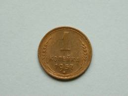 1 Kopek 1957 / Y # 119 ( Uncleaned Coin - For Grade, Please See Photo ) !! - Russie