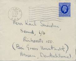 Great Britain 1936 Cover From Fulham To Germany Franked With Stamp 2 1/2 P. George V - Cartas & Documentos