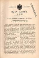 Original Patentschrift - G. Pfrommer In Uhlbach B. Stuttgart , 1899 , Sofa In Dampfschwitzbett Umwandelbar !!! - Autres & Non Classés