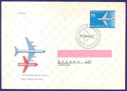 SWITZERLAND - FIRST SWISSAIR DC-8 JET FLIGHT ZURICH - GENEVA - NEW YORK - 30.V.1960 - COVER SENT TO ITALY - First Flight Covers