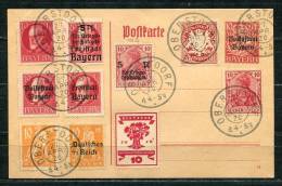 Germany Bavaria 1920 Philatelic Postal Card With Many Stamps Overprint Special - Ganzsachen