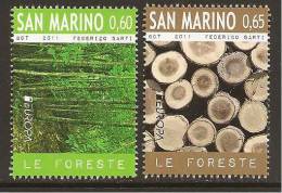 SAN MARINO - EUROPA 2011 -TEMA ANUAL  " BOSQUES".- SERIE 2 V:   -  DENTADO  (PERFORATED) - 2011