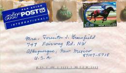 2002  $2.00 Champion Racehorses   On Air Letter To USA - Storia Postale