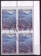 Australian Antarctic 1984 Landscapes 45c Brash Ice Block Of 4 Used - Gebruikt