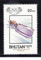 BHUTAN 1984 Winter Olympics Scott 411 (1 Highest Value)  Bobsledding MNH(**) - Winter 1984: Sarajevo