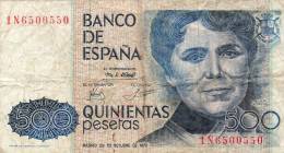 BILLET DE 500 PESETAS - 23 OCTOBRE 1979 - [ 4] 1975-…: Juan Carlos I.