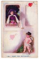 ILLUSTRATORS FRED SPURGIN "AM I RIGHT FOR MATRIMONY?" NN Nr. 51655/6 OLD POSTCARD 1914. - Spurgin, Fred