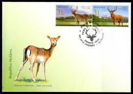 MOLDAVIA / MOLDOVA 2008 - Cervi - FDC Come Da Scansione - Animalez De Caza