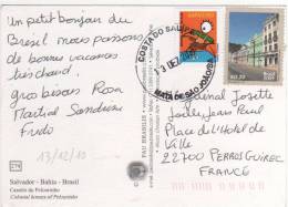 2 Beaux  Timbres   " Rua Aurora  " + Complément / Carte , Postcard  Du 13/12/10 Pour La France - Covers & Documents