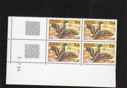 Andorre:année 1985( Protection De La Nature) Bloc De 4 TP N° 342 ** Avec Coin Daté - Canards