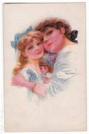 ILLUSTRATORS USABAL MOTHER ANS A DOUGHTER  R&K ERKAL Nr. 329/6 OLD POSTCARD - Usabal