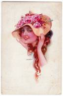 ILLUSTRATORS USABAL NICE HAT  R&K ERKAL Nr. 301/4 OLD POSTCARD 1918. - Usabal