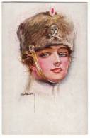 ILLUSTRATORS USABAL RUSSIAN HAT PFB Nr. 3796/6 OLD POSTCARD - Usabal