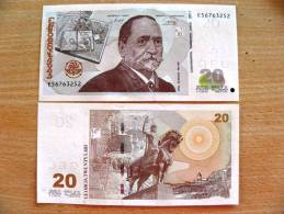 2011 Year 20 Lari Unc Banknote From Georgia , Monument Horse Map - Géorgie