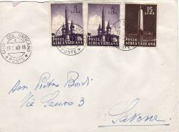 COMMEMORATIVI  (Vaticano) /   Cover _ Lettera  - Lire 5 X 2 + 15 - Storia Postale