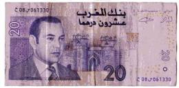 BILLET MAROC - P.68 - 20 DIRHAMS (VOIR SIGNATURES) -  MOHAMMED VI - Morocco