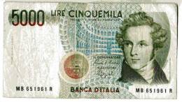 BILLET ITALIE - 111 - 1985 - 5000 LIRE - BELLINI - OPERA "NORMA" - COLISEE - - 5.000 Lire