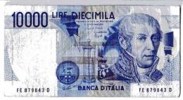 BILLET ITALIE - P.112 - 10000 LIRE - 1984 - ALESSANDRO VOLTA - MAUSOLEE - VARIANTE YEUX CLAIRS - 10.000 Lire