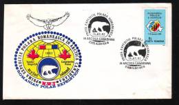 BEAR,FIRST EXPEDITION POLAR ROMAIN,1992,SPECIAL COVER,A LITTLE DIRTY AT THE TOP AS IN IMAGE,ROMANIA - Bears