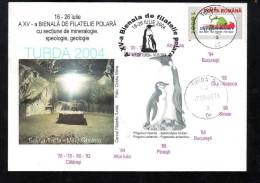 PENGUIN,PINGOUINS,2004,SPECIAL COVER,OBLITERATION CONCORDANTE,TURDA,ROMANIA - Pinguini