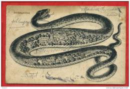 * SCHLANGENBAD-Carte Illustrée,Paysage Sur Fond De Serpent)-1919 - Schlangenbad