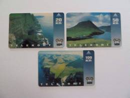 FAROE ISLANDS - Mint - Set Of 3 - 20, 50 & 100 Units - Faroe Islands