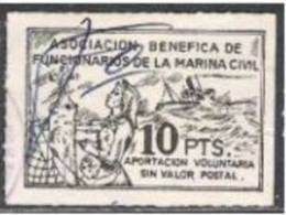 972-SPAIN CIVIL WAR.FALANGE ASOCIACION BENEFICA MARINA CIVIL.10 Pesetas .BARCOS. - Fiscales