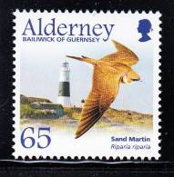 Alderney MNH Scott #238 65p Sand Martin, Lighthouse - Rondini