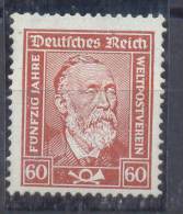 Germany Reich Heinrich Von Stephan Corded Paper Mi#362 1924 MH * - Neufs