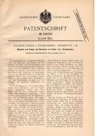 Original Patentschrift - W. Scriba In Fechenheim B. Frankfurt A.M., 1901 , Maschine Zum Prägen Von Papier Und Gewebe !!! - Machines