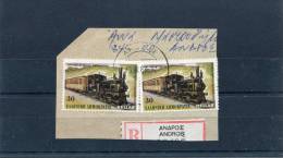 Greece- "Piraeus-Peloponnese" 30Dr. Stamps On Fragment With Bilingual "ANDROS (Cyclades)" [25.9.1984] XIV Type Postmark - Poststempel - Freistempel