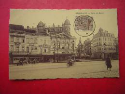 CPA BELGIQUE BRUXELLES PORTE DE NAMUR ANIMEE ENSEIGNES  VOYAGEE 1923 TIMBRE  BELGE - Lanen, Boulevards