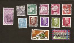 OS.13-6-7. Germany, Democratic Republic LOT Set Of 13 - 1953 1961president Ullbricht 1968 1970 1980 Deutche Bundespost - Collections