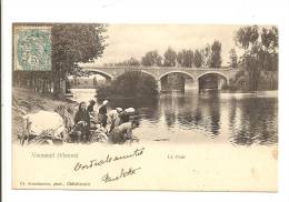 86 -  VOUNEUIL  -  Le Pont  - Trè Belle Animation Laveuses Au Bord De La Vienne - Carte Précurseur 1904 - Vouneuil Sur Vienne