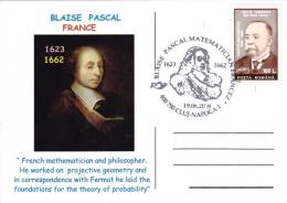 BLAISE PASCAL MATHEMATICIAN FRANCH,2008,SPECIAL POST CARD,ROMANIA - Martin Luther King