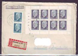 GERMANY -  DDR - ULBRICHT - R-Brief  HEFT-BLAT. 10 E X  Mit BZN -  1963 - RARE - Postzegelboekjes