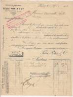 ### Facture , FELIX POTIN & Cie , 1904 , Paris , Frais Fr : 1.55€ , Cee : 1.80€ , Monde : 2.80€ - Alimentare