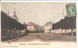 BAPAUME  Promenades Et Rue De Péronne ,colorisée - Bapaume