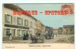 93 - VILLEPINTE - Diligence Rue De Paris  Marchand De Vins Lenfant - Ane - Cpa Couleur Voyagée 1908 - Dos Scané - Villepinte