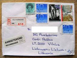 Cover Sent From Netherlands To Lithuania, Registered, On 1993, Valthermond, Butterfly, Europa Cept Rotterdam - Lettres & Documents