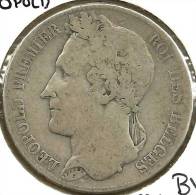 BELGIUM BELGES 5 FRANCS WREATH FRONT  LEOPOLD I MAN BACK 1847 AG SILVER KM? F/VG READ DESCRIPTION CAREFULLY !!! - 5 Frank