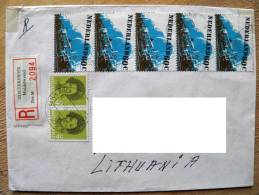 Cover Sent From Netherlands To Lithuania, Registered, On 1995, Zoetermeer, Transport Train Locomotive - Covers & Documents