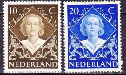 1948 Inhuldigingszegels Koningin Juliana Ongestempelde Serie NVPH 506 / 507 - Nuevos