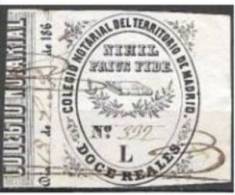 733-SPAIN REVENUE FISCAL COLEGIO NOTARIAL MADRID 12 REALES DATA 186... SERIE L - Fiscales