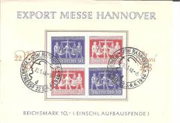 DSP466 / Gemeinschaftsausgabe Messe Hannover, Michel  V  Zd.1 (4er Einheit) Auf Messe-Schmuckblatt 22.5.46 - Afgestempeld