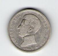 ALFONSO XIII   1 PESETA PLATA   1905    CECA MADRID  NL163 - Sammlungen